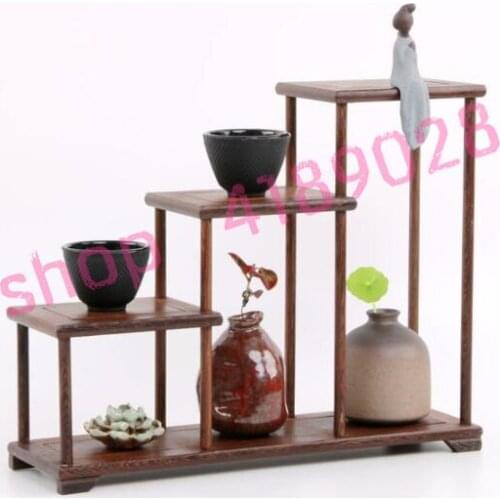 Natural chicken wing wood, BBK style (medium size), solid wood curio shelves, tea ceremony ornaments pendulum rack