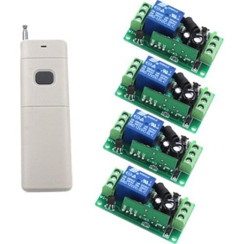 New RF Wireless Remote Control System Teleswitch 4 Transmitter and 1 Receiver Universal Remote Control DC9V/12V/24V Top Quality