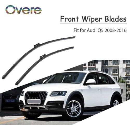 Overe 1Set Rubber Car Front Wiper Blade Kit For Audi Q5 Accessories Q5 2017 2016 2015-2008 Windscreen Modified accessories
