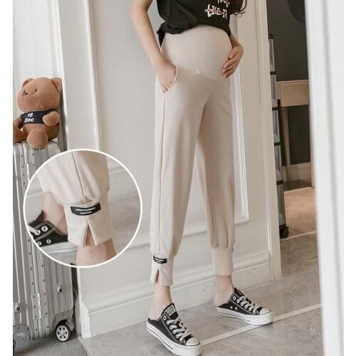 Maternity Casual Trousers Spring Summer PregnantWomens Belly Lift Pants Trousers OuterSweatpants Trendy Mom Pants