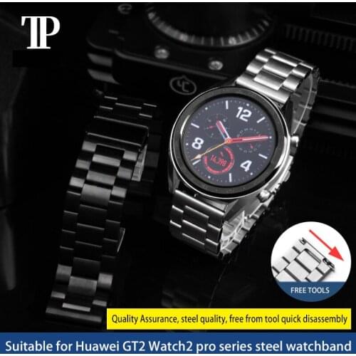 Solid Stainless Steel Strap Suitable For H-Uawei GT GT2 Watch Belt 2 Pro Glory Magic Mens Chain 22mm