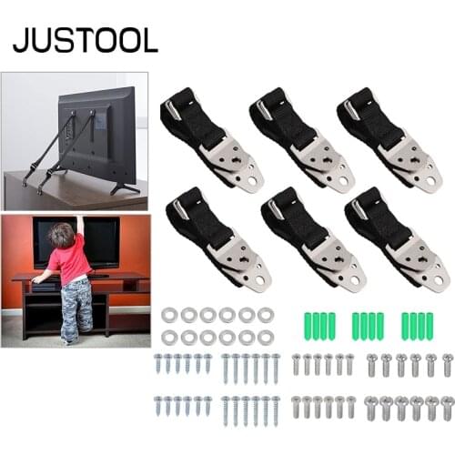 JUSTOOL 6PCS Baby Safety Anti-Tip Straps For Flat TV And Furniture Wall Strap Child Lock Protection From Children Kids Products