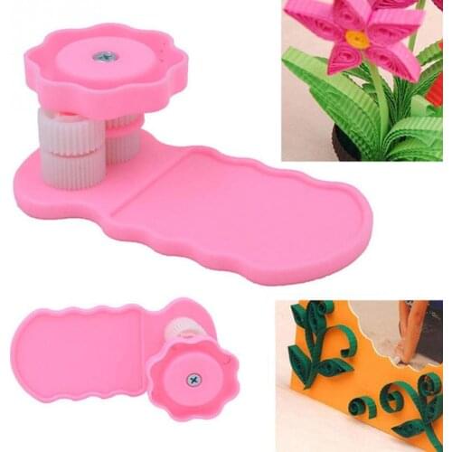Pink Plastic Paper Quilling Crimper Machine Crimping paper Craft Quilled DIY Art Tool Papercraft DIY Scrapbooking Stamping