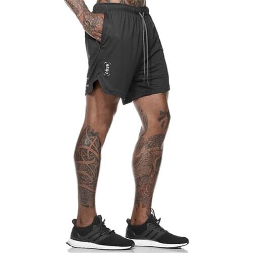 Mens Fitness Shorts Fitness Wolves' Stylish Large Size 3XL Gym Wears Running Basketball Two Pockets Waist Ribbon Shorts