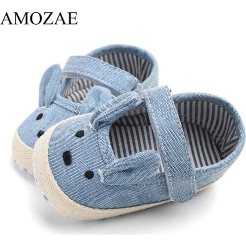 Newborn Canvas Shoes Cute Animal Pattern Shoes for Baby Girls Boys Kids Shoes Anti-slip Toddler First Walkers 0-18 Months