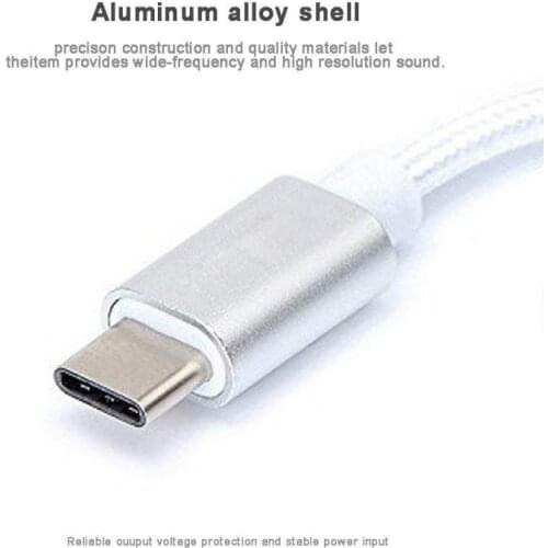 USB-C Type C To 3.5mm Aux Audio Charging Cable Adapter Splitter Headphone Jack For Huawei Xiaomi LG Vivo OPPO Realme Android