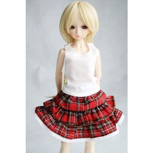 [wamami] 05# Red Plaid Skirt/Dress 1/3 SD DZ BJD Dollfie