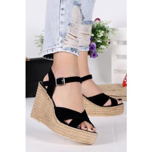 Woggo Pnt 439023 Suede Daily 11 Cm Wedges Female slippers Womens Slippers Woman slippers