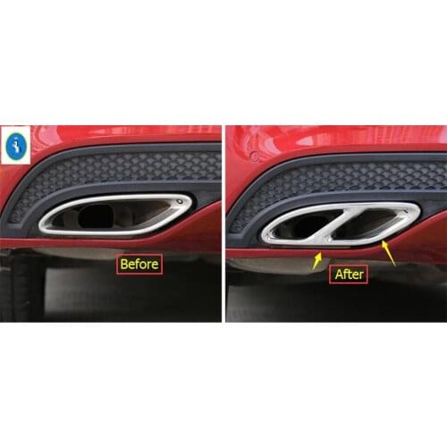 Yimaautotrims Auto Accessory Rear Tailgate Tail Exhaust Tip Pipe Cover Trim 2 Colors For Mercedes Benz GLS X166 2017 2018