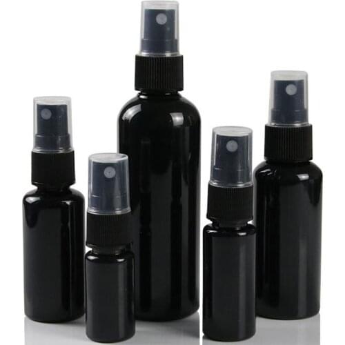 10 20 30 50ML Black Refillable Fine Mist Spray Bottle Perfume Sprayer Bottle Cosmetic Atomizers PET Spray Bottles Pump