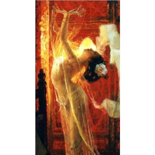 100%Handmade Beauty portrait art Oil painting Chinese Dunhuang flying Court dancer canvas 36"