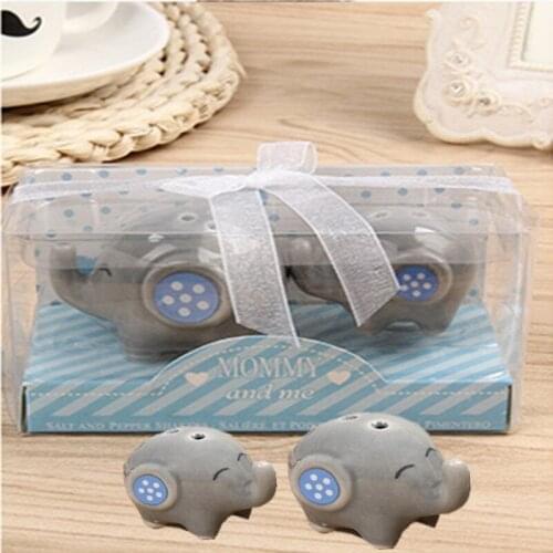 100pcs 50set Baby Shower Mommy Me Little Peanut Elephant Ceramic Salt Pepper Shaker Wedding Favors