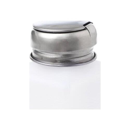 200ml Nail Polish Makeup Remover Push Down Metal Lid Pump Dispenser Bottle