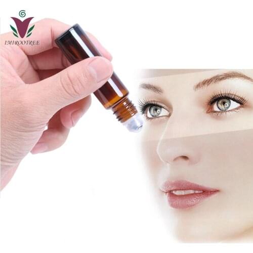 22pcs 10ml Amber Roll On Glass Bottle Empty Fragrance Perfume Essential Oil Bottle DIY Essence Container