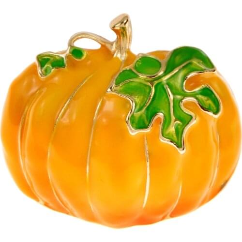 CINDY XIANG Thanksgiving Day Pumpkin Brooch Enamel Plant Pin Vivid Style Garden Jewelry High Quality New 2021