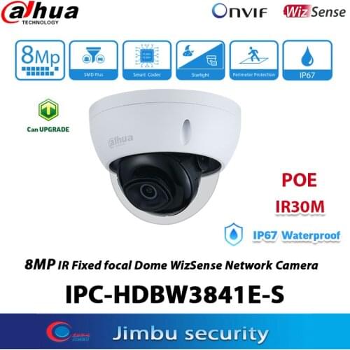 Dahua 8MP Security cam IPC-HDBW3841E-S 2.8MM POE H.265 codec Built-in IR LED 30M IP67 IK10 protection 1/2.8 CMOS image sensor