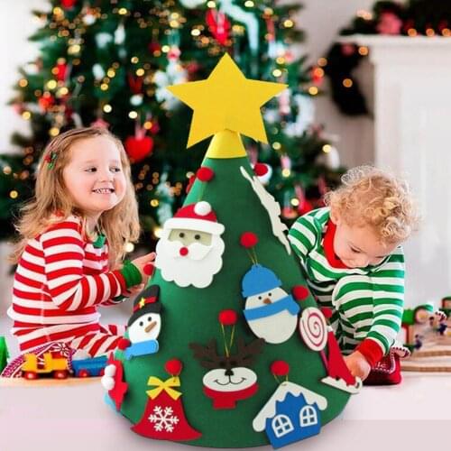 Kids DIY Felt Christmas Tree Merry Christmas Decorations For Home 2021 Christmas Ornaments Noel Navidad Xmas Kids Gifts New Year