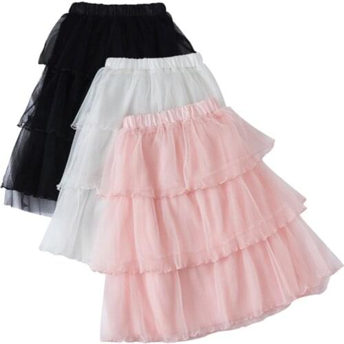 100% Brand 2-12T Girls Pink Tutu Skirts Kids Children Fluffy Pettiskirt Girl Princess Children Skirt With Lining