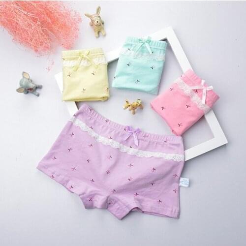 Special Offer 12 Pcs/Lot Baby Girls Fashion Lace Spilced Panties Little Kids Cute Cartoon Print Underpants Children Briefs X418
