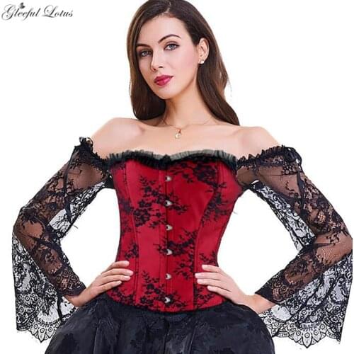 Gothic Blouse Corset Top Sexy Steampunk Bustier Corset Lace Corselet Overbust 6xl Plus Size Reducing Shapers Women Waistcoat