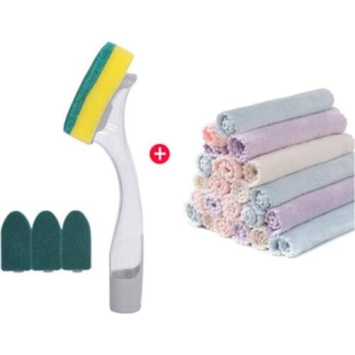 Dishwand Sponges,Dish Wand Washing Sponge,1 Dish Wand with 3 Refills Sponges with 5 Rag