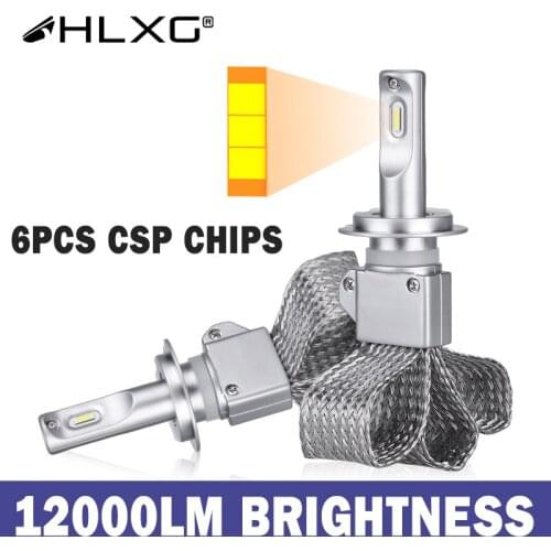 HLXG 9005 HB4 H11 H8 HB3 9006 LED copper H4 LED Headlight CSP Car Lights fanless Lamps Auto Bulb 12V 6000K h7 светодиодные лампы