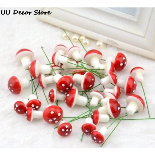 10/30/50 Pieces PE Mushroom Artificial Plants Diy Gifts Box Wedding Bridal Accessories Clearance Christmas Flowers Scrapbooking