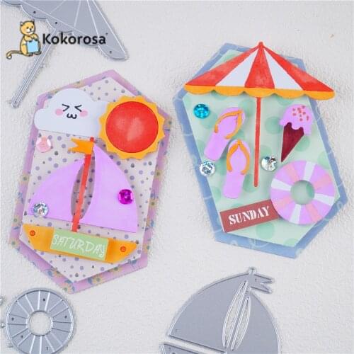 Kokorosa Surf Beach Cutting Dies Metal Dies Scrapbooking Album Card Making Embossing Stencil Diecuts New 2021