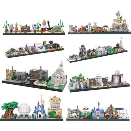 City Skyline Architecture Building Blocks Famous Movie Cartoon Street View Bricks DIY Creative Ideas Toy for Children Xmas Gifts