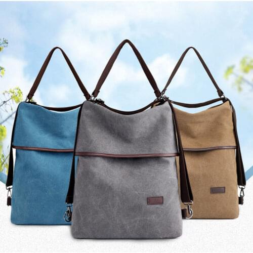 2021 New Multifunction Big Womens Backpack Retro High Quality Canvas School Rucksack Female Shoulder Bags Anti-Theft Backpacks