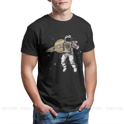 Bitcoin Cryptocurrency Miners Meme TShirt for Men BTC Crypto Mining in Galaxy Soft Leisure Tee T Shirt High Quality Trendy Loose