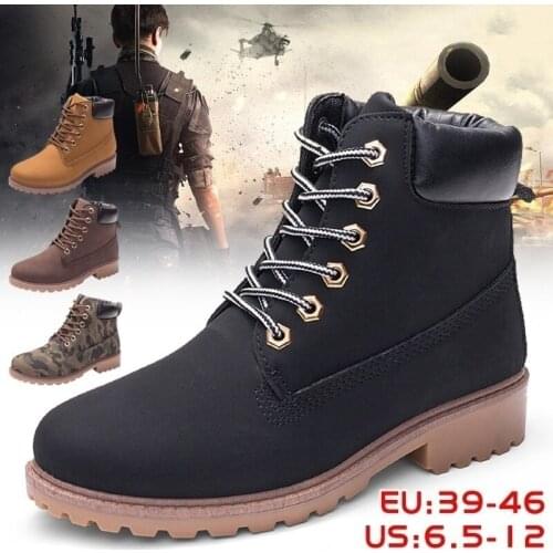 Plus Size 39-46 Mens Retro Lace Up Boots Martin Boots Work Hiking Boots