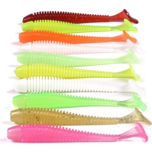 20Pcs Soft Rubber Bait Fishing Lure Worm Carp Fishing Bait Artificial Silicone Swimbait Soft Worm Bait