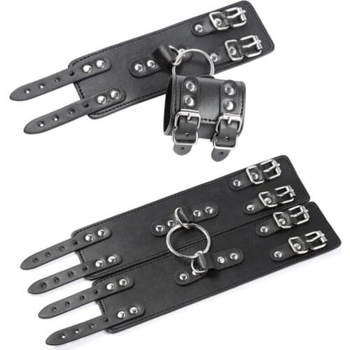 PU Leather Handcuffs For Sex Sex Toys For Woman Couples Hang Buckle Link Bdsm Bondage Restraints Adults Games Sex Toy