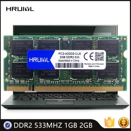 HRUIYL Notebook RAM PC2-4200S Memory 1.8V 200 Pin DDR2 533MHZ 1GB 2GB High Performance SODIMM Laptop Memoria Module SDRAM New