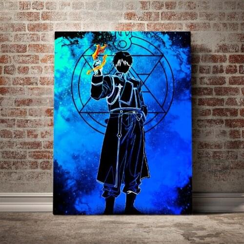 Flame Alchemist fanart manga Poster Canvas Wall Art Decoration prints for living Kid Children room Home bedroom decor Painting