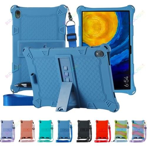 Case for Lenovo Tab P11 TB-J606 2020 Tablet Kids Friendly Anti-Slip Soft Silicone Case Adjustable Stand Case with Shoulder Strap