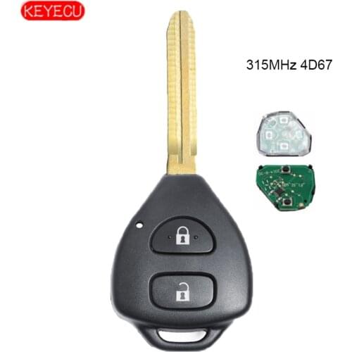 KEYECU Remote Key Fob 2 Button 315MHz 4D67 Chip for Toyota RAV4 Corolla 2000 2001 2002 2003 2004 2005 2006 2007 2008 2009 2010