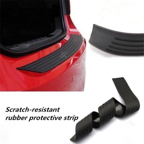 Rubber Strip Car Rear Bumper Scuff Protective Plate Sill Pedals Trunk Load Edge Sticker Cover Trim For VW golf 4 5 6