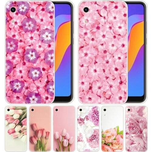 Luxury Soft Silicone Case Elegant Pink Purple Peony for Huawei Honor 9X 8A 7A 20 Pro 7X 8X 7S 8S 8 9 10 Lite View 20 20i Play