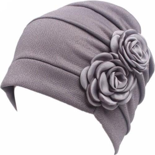 New Women Hat Cotton Blends Chemotherapy Caps Stain Flower Headscarf Ruffle Cancer Chemo Hat Beanie Scarf Turban Wrap hedging