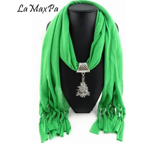LaMaxPa Women Newest Fashion Charms Scarf Jewelry Pendant Scarf Femme Necklace Scarf Mujer Colgante Bufanda Vrouwen Gem Sjaals
