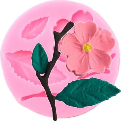 Flower Plum Blossom 3D Cake Border Silicone Mold Fondant Cake Decorating Tools Candy Polymer Clay Chocolate Gumpaste Moulds