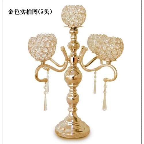 Wedding Table Centerpiece Crystal 5-arms Candelabras