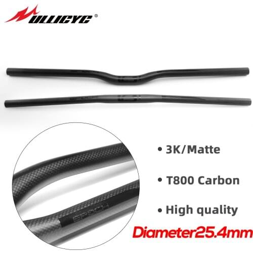 Ullicyc MTB Carbon friber Bicycle Handlebar Flat or Rise Handlebar Foldable Bicycle parts 25.4*580/600/620/640/660/680/700/720