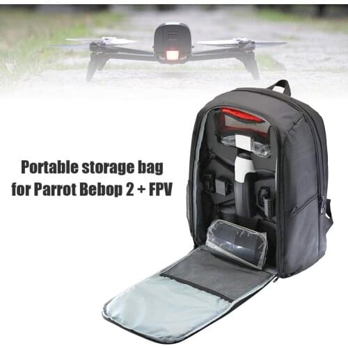 1 Set Waterproof Drone Storage Backpack Handbag Set for Parrot Bebop 2 Power FPV Safety, Strong High-Density Foam Inside
