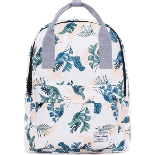 Mochila Feminina Womens Backpack School Bag for Teenagers Girl College Leaf Printed Student Bookbag Female Shoulder Travel Bags
