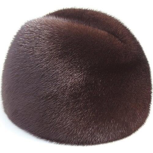 Winter Mink Hat Mens Fur Straw Chapeau Tag Outdoor Hunting Trekking Label Middle-aged And Old People Warm Whole Gentlemans Cap