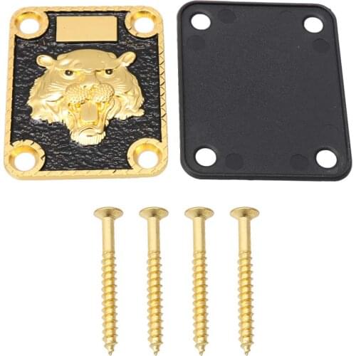 1 Set Guitar Neck Plate with Screws Gasket for Electric Guitar Replacement DIY Parts UNIQUE COOL