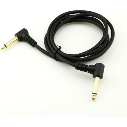 1pcs Gold Plated Mono 6.35mm 1/4" Male to Male Right Angle Audio Guitar Cable 5ft